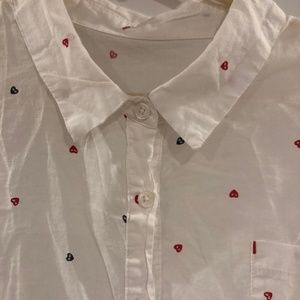 Comme Des Garcons Classic Heart Print Shirt